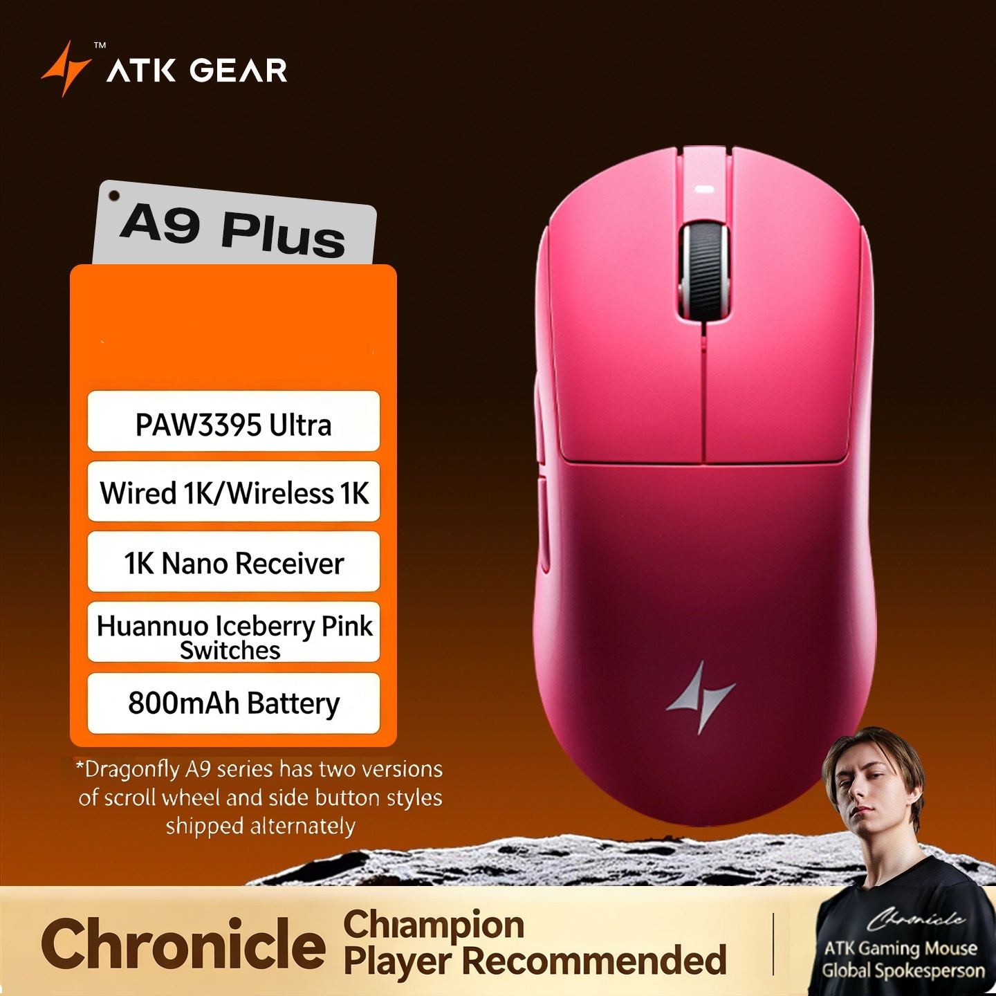 Gaming Hand Accessories - ATK DragonFly A9 Air Ultimate Wireless
