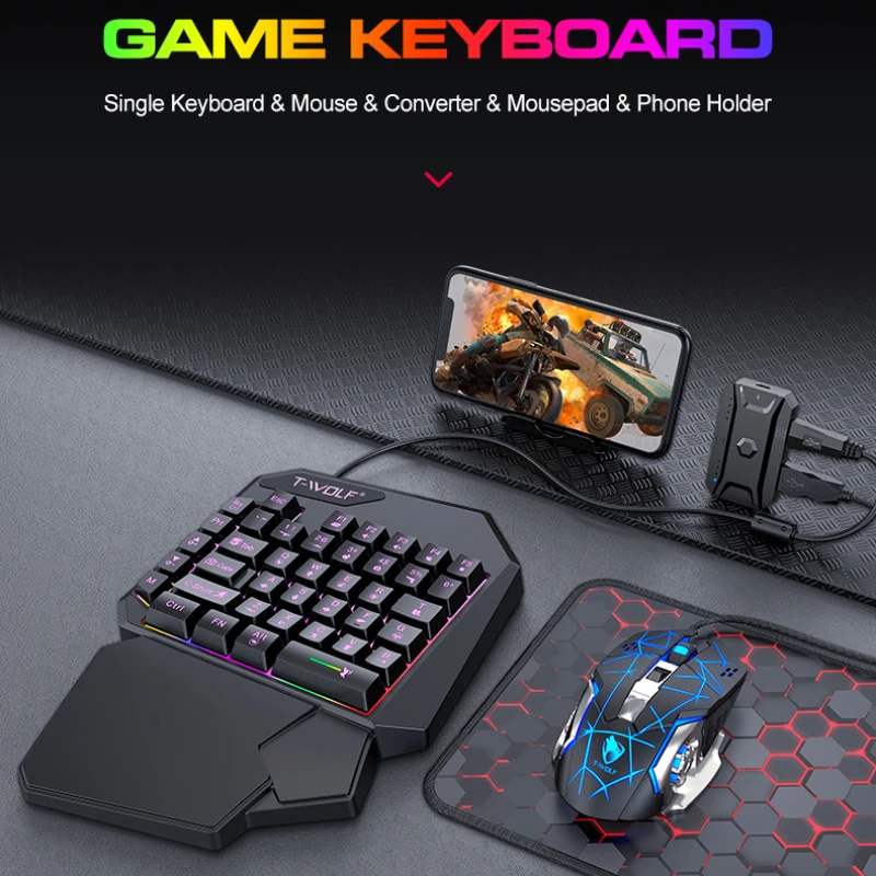 T-WOLF TF900 One Handed Keyboa - огляд і ціна Gaming Hand Accessories
