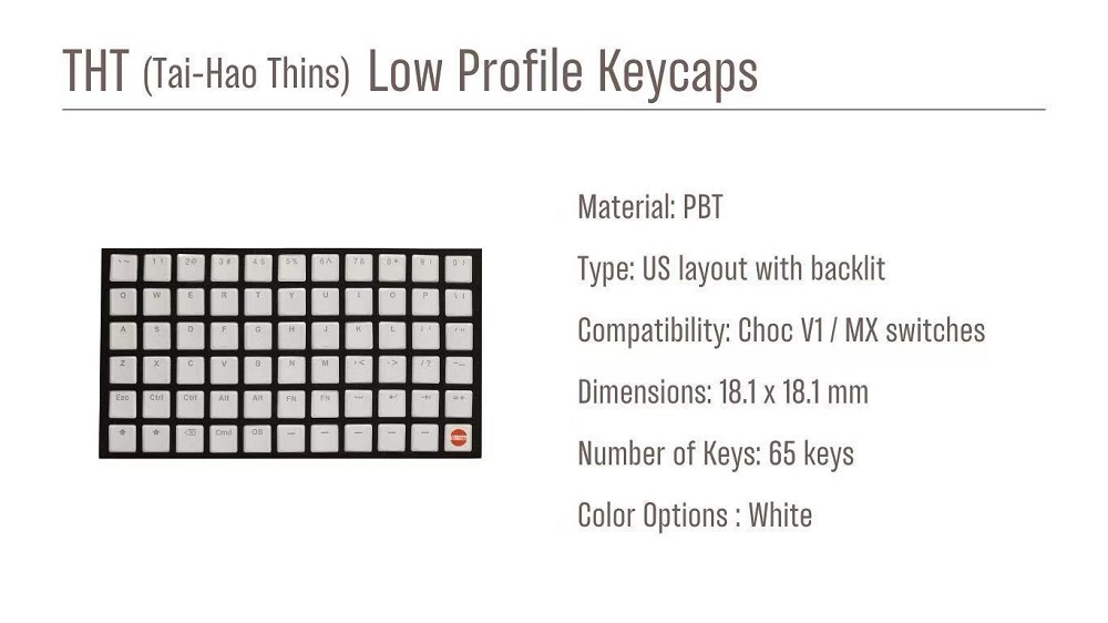 Taihao THT White Keycap Thins  - огляд і ціна Gaming Accessories White