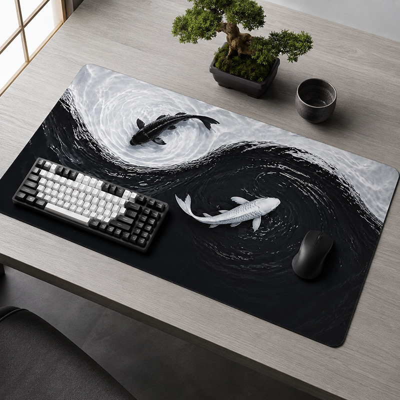 Black White Koi Mouse Pad Game - огляд і ціна Gaming Accessories White